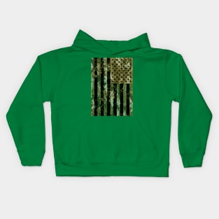 Army Camo American Flag Kids Hoodie